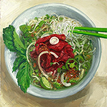 Pho chef plate painting by mike geno